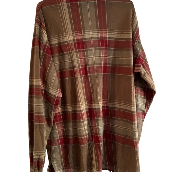 Ralph Lauren Men's Plaid Shirt - Red and Brown - Picture 2 of 6
